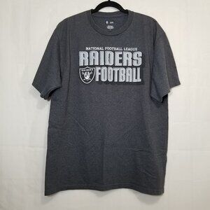 Raiders Football T Shirt Team Apparel Grey sz L